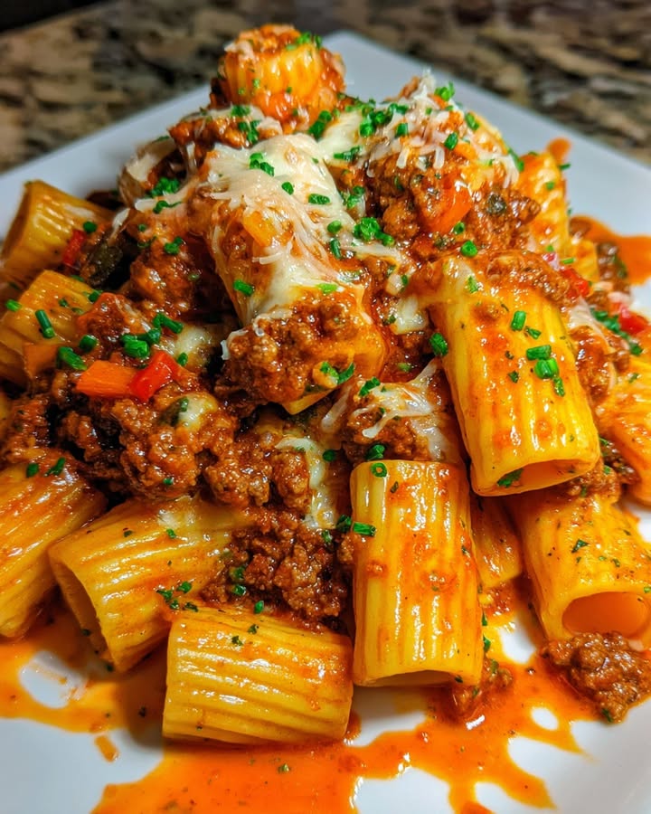 Knoffelboter Bolognese Rigatoni