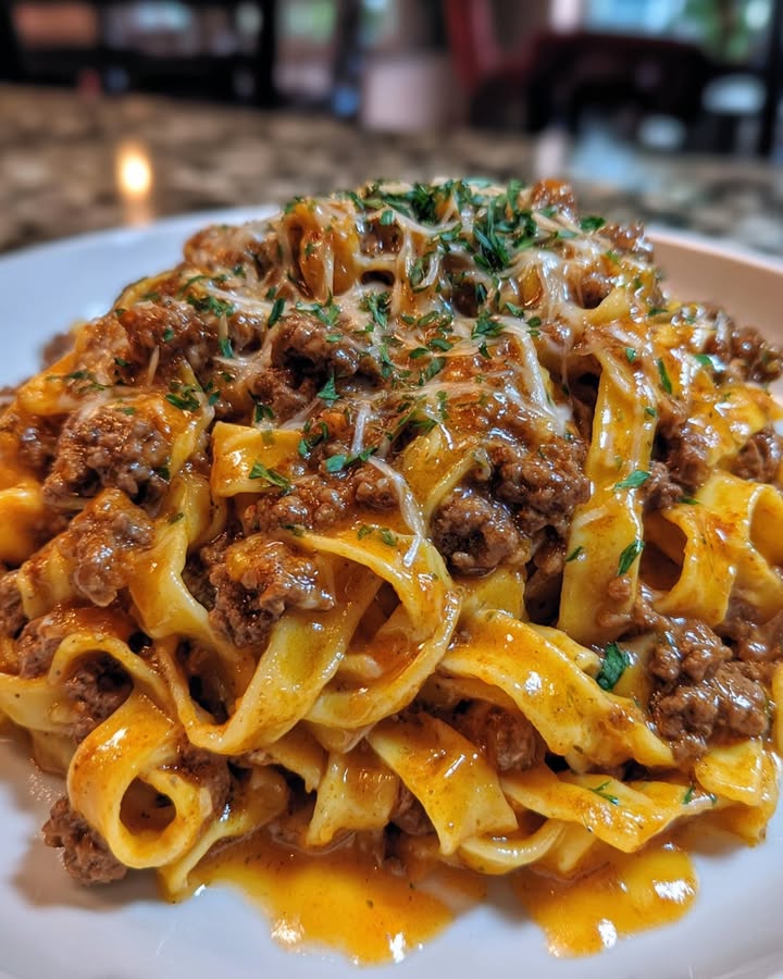 Kruidige Kaasfettuccine Rundvlees