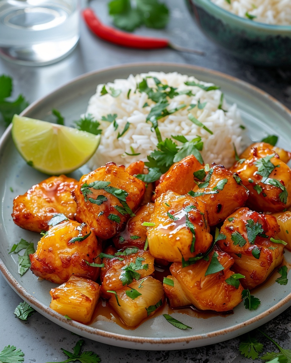 Pineapple-kipspiesjes met zoete chilisaus