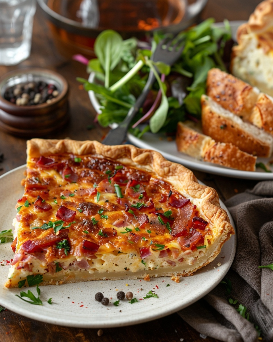 Quiche Lorraine met spekjes en Gruyère