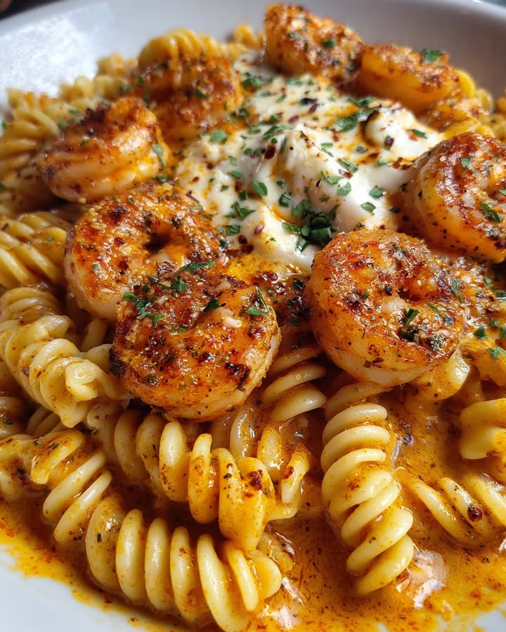 Romige Cajun Garnalen Rotini