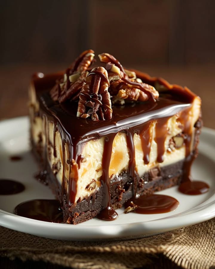 Turtle Brownie Cheesecake