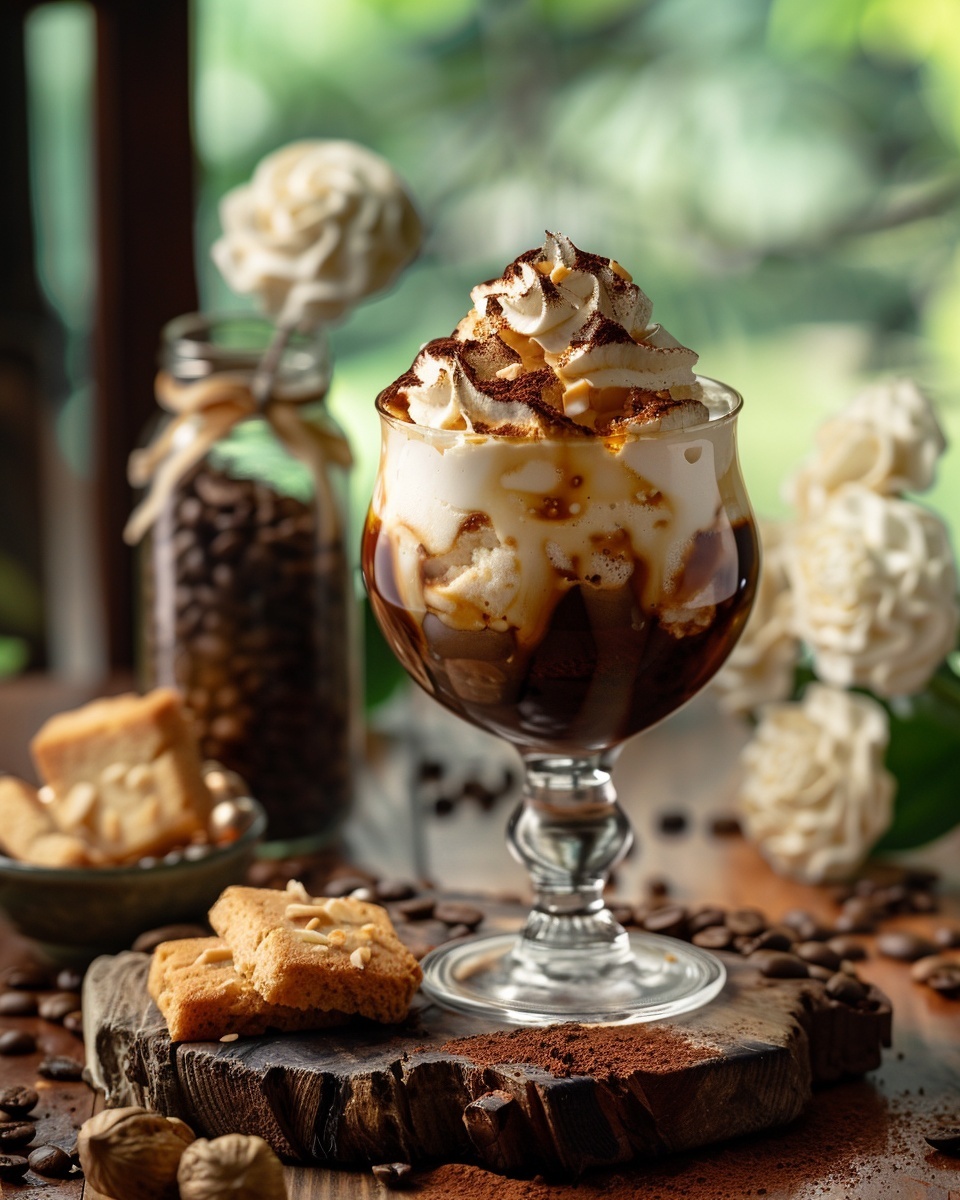 Affogato met espresso en hazelnoot-amaretto