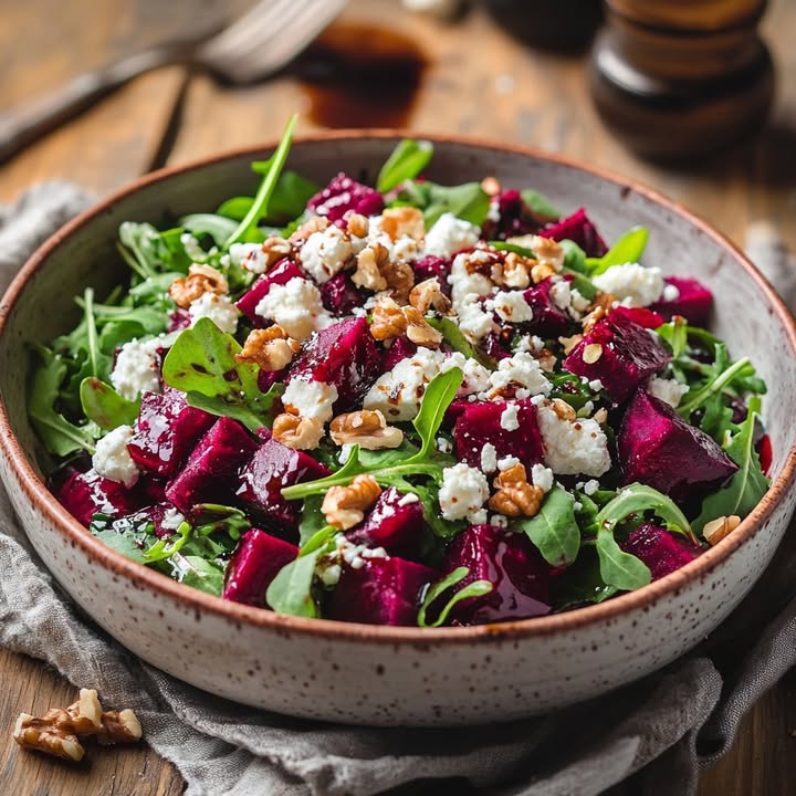 Bieten Feta Notensalade