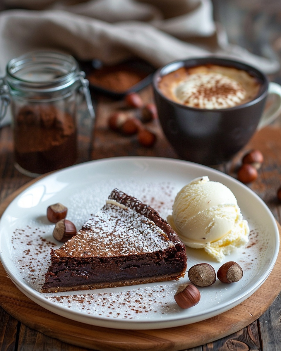 Chocolade-hazelnoottaart met praliné