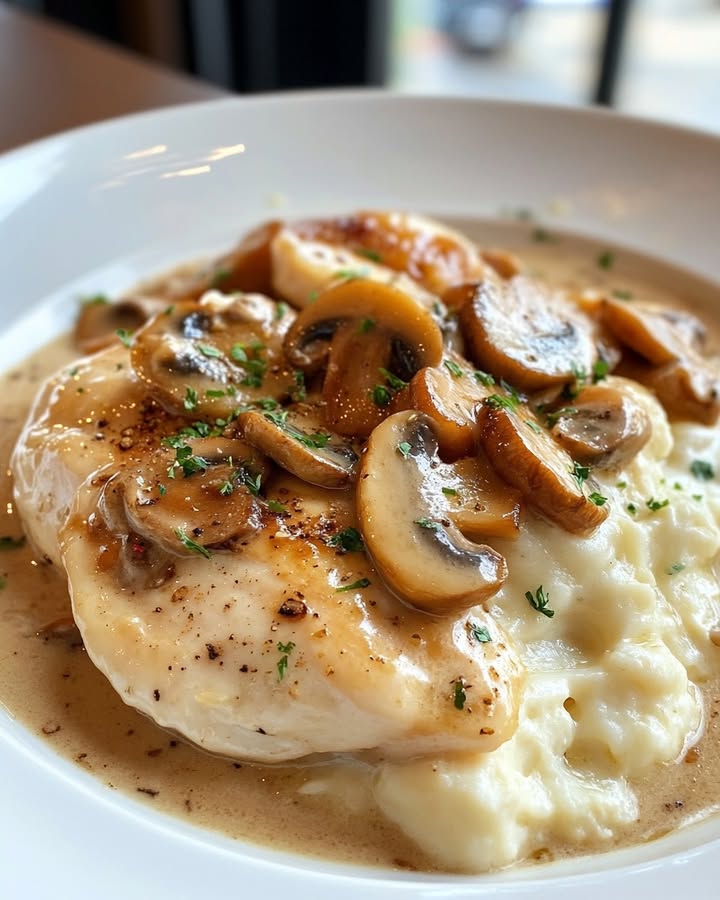 Kip met Knoflookchampignons