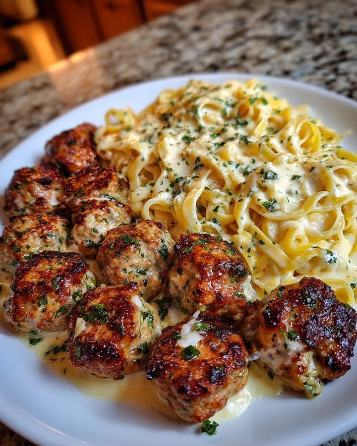 Knoflookboter Gehaktballen Linguine