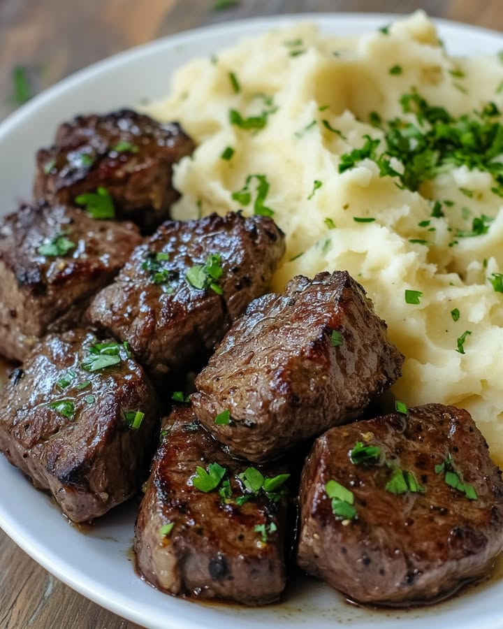 Knoflookboter Steakbites Puree