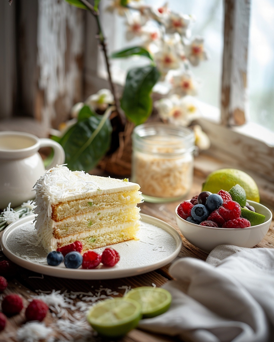Kokos-lime cake met yoghurtglazuur