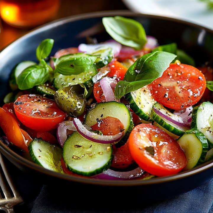 Méditerraneanse Tomatenkomkommer Salade