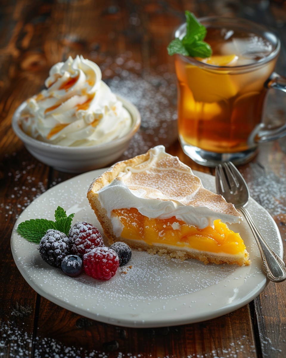 Meringue-taart met passievrucht en mango