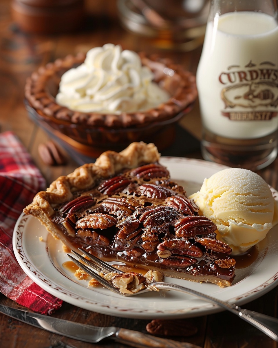 Pecan-huisgemaakte taart met bourbon-saus