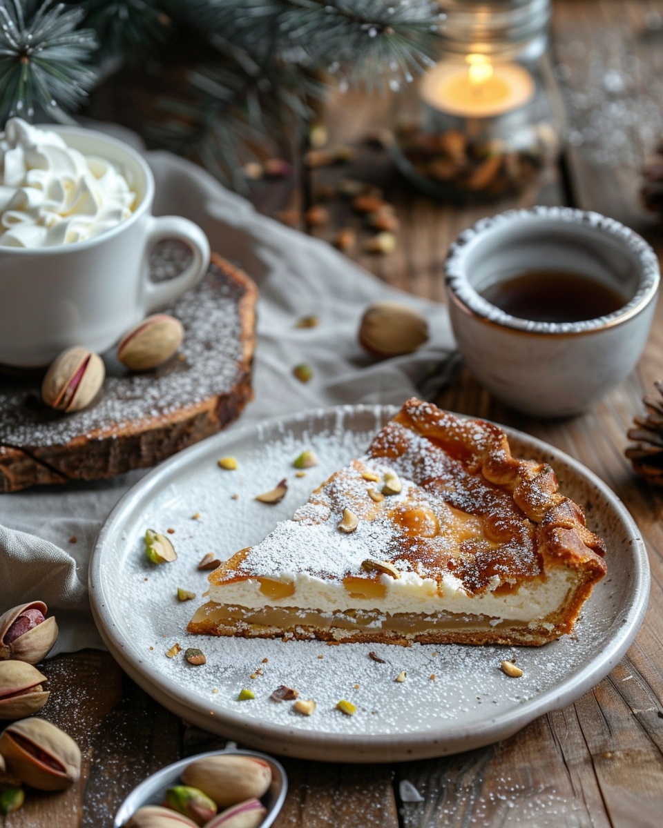 Sinaasappel-amaretto taart met pistache