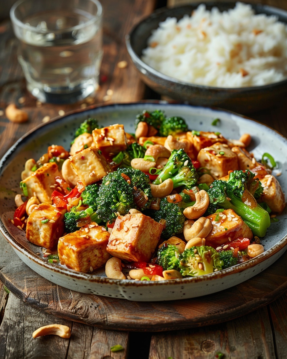 Tofu-stirfry met broccoli en cashewnoten