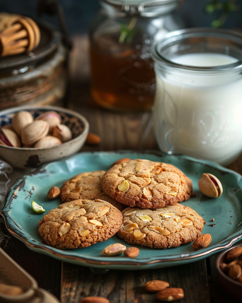 Amandel-routines koekjes met pistache