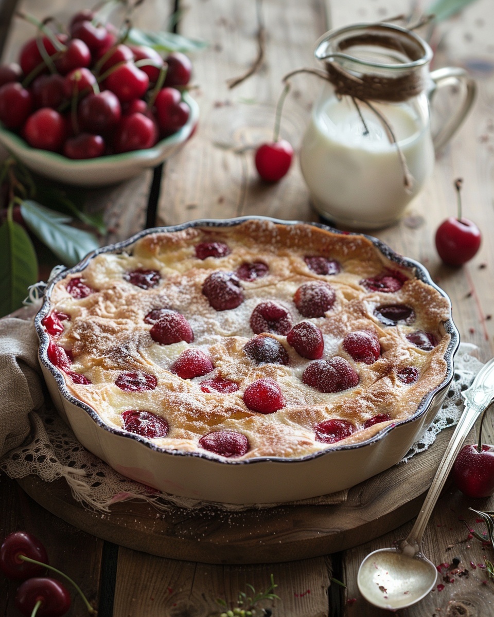 Clafoutis met kersen en amaretto