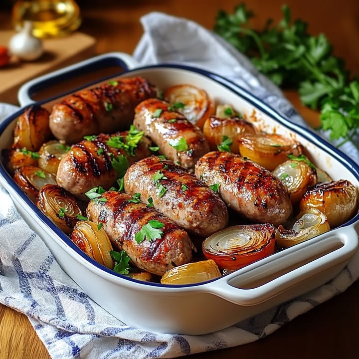 Gekarameliseerde Worstjes Ui