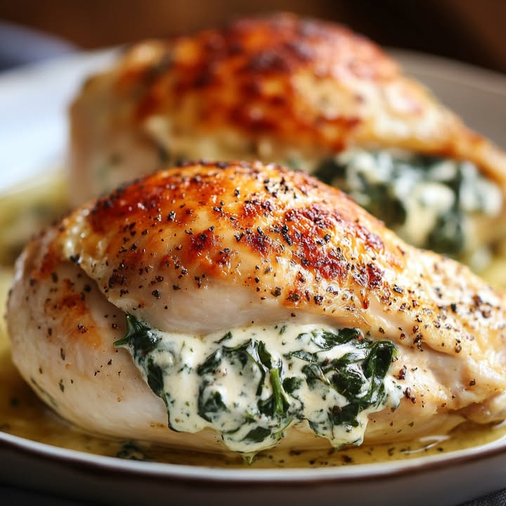 Gevulde Kippenborsten Spinazie