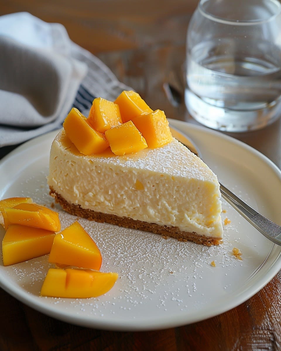 Mango cheesecake dessert