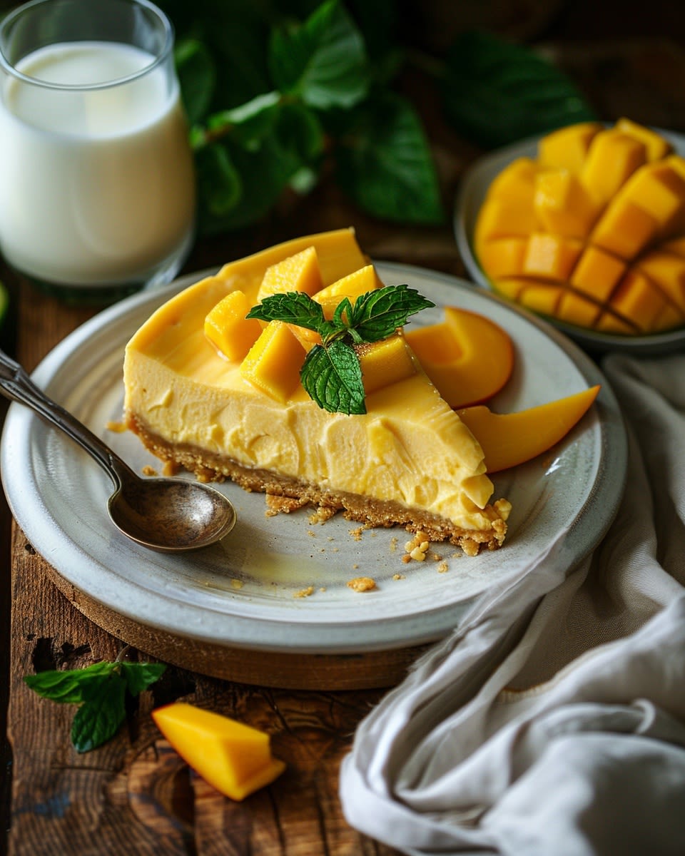 Mango cheesecake zonder oven