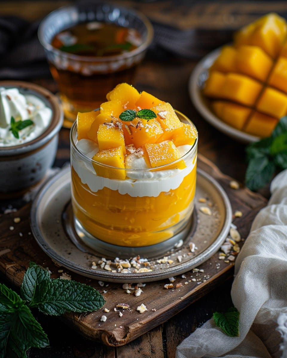 Mango mousse dessert