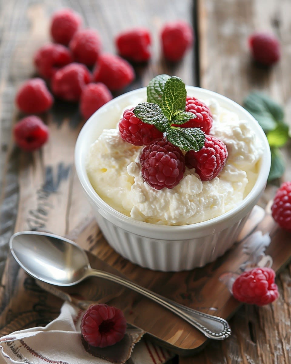 Mascarpone dessert met framboos