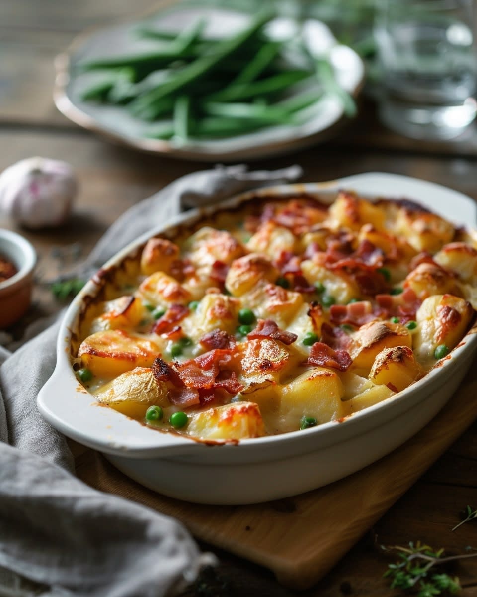 Ovenschotel met aardappel en spek