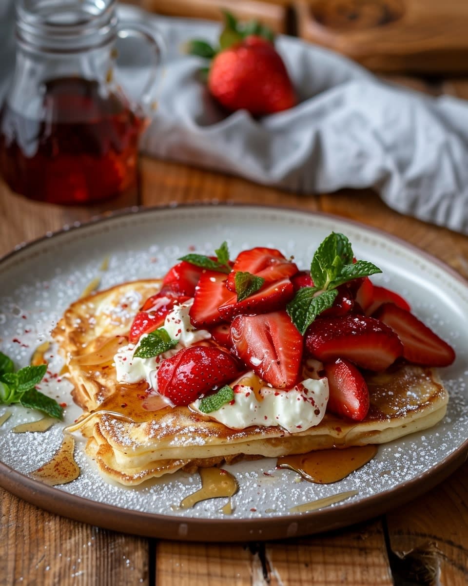 Pannenkoeken met aardbei en mascarpone