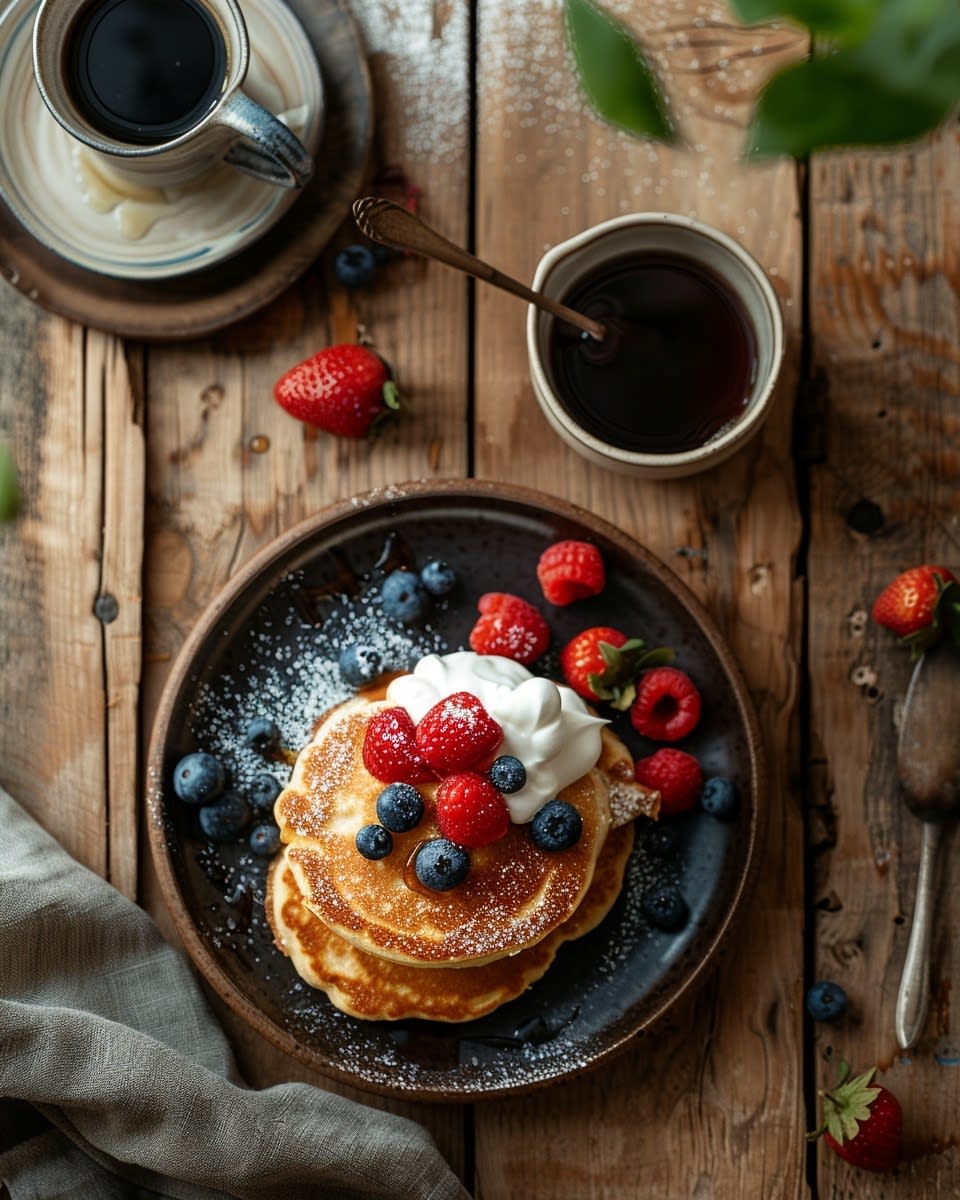 Pannenkoeken met bosbessen compote