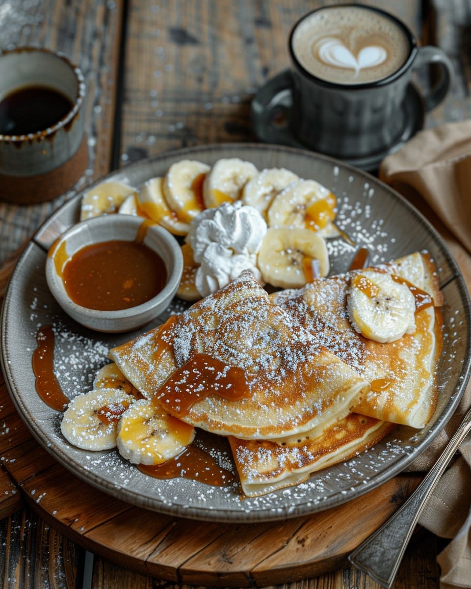 Pannenkoeken met karamel saus