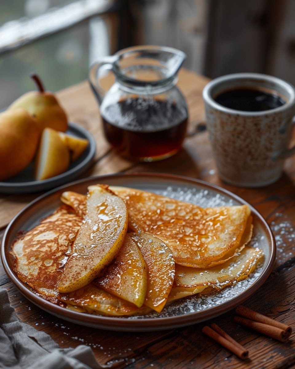 Pannenkoeken met peer en kaneel