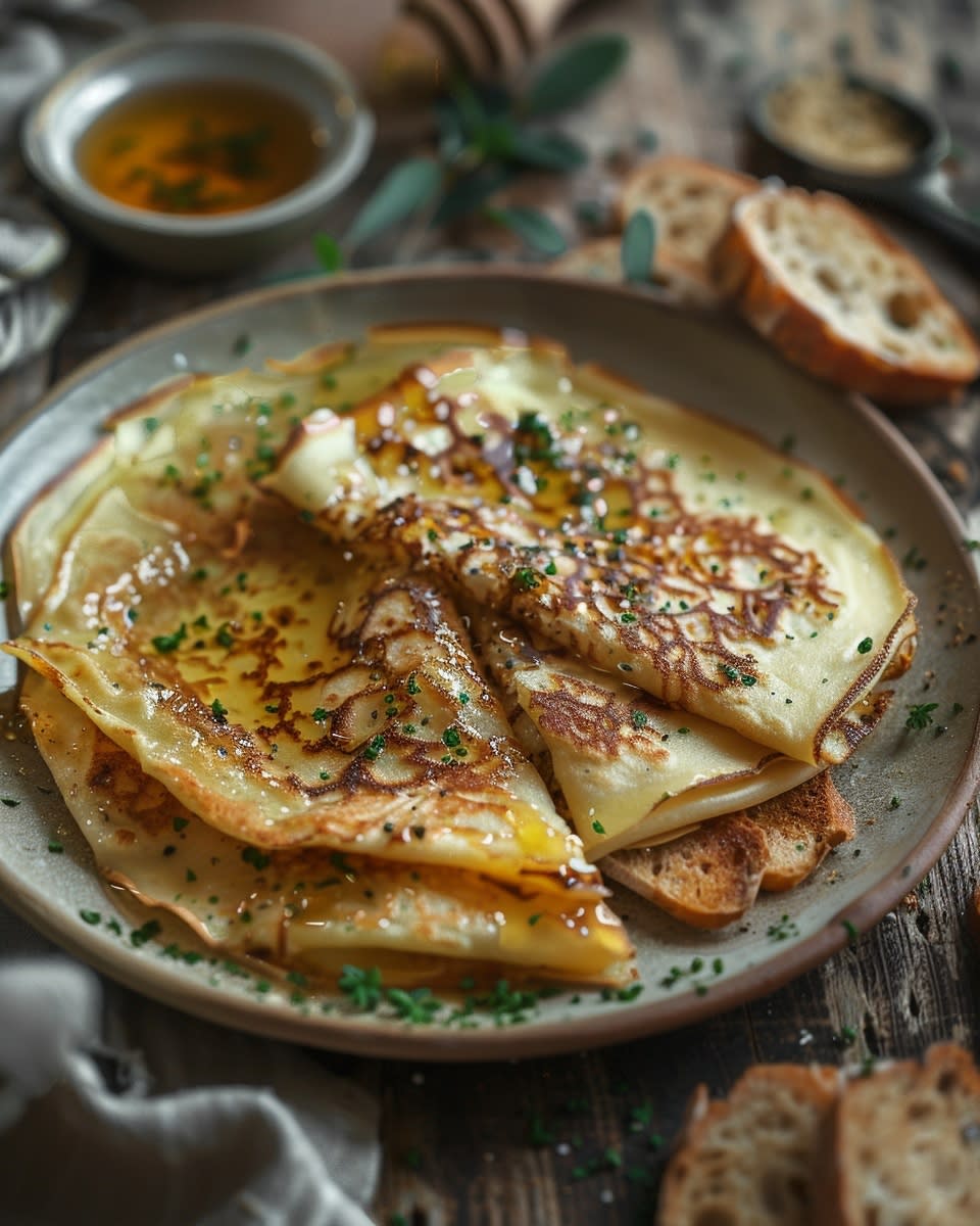 Pannenkoeken met roomkaas en honing