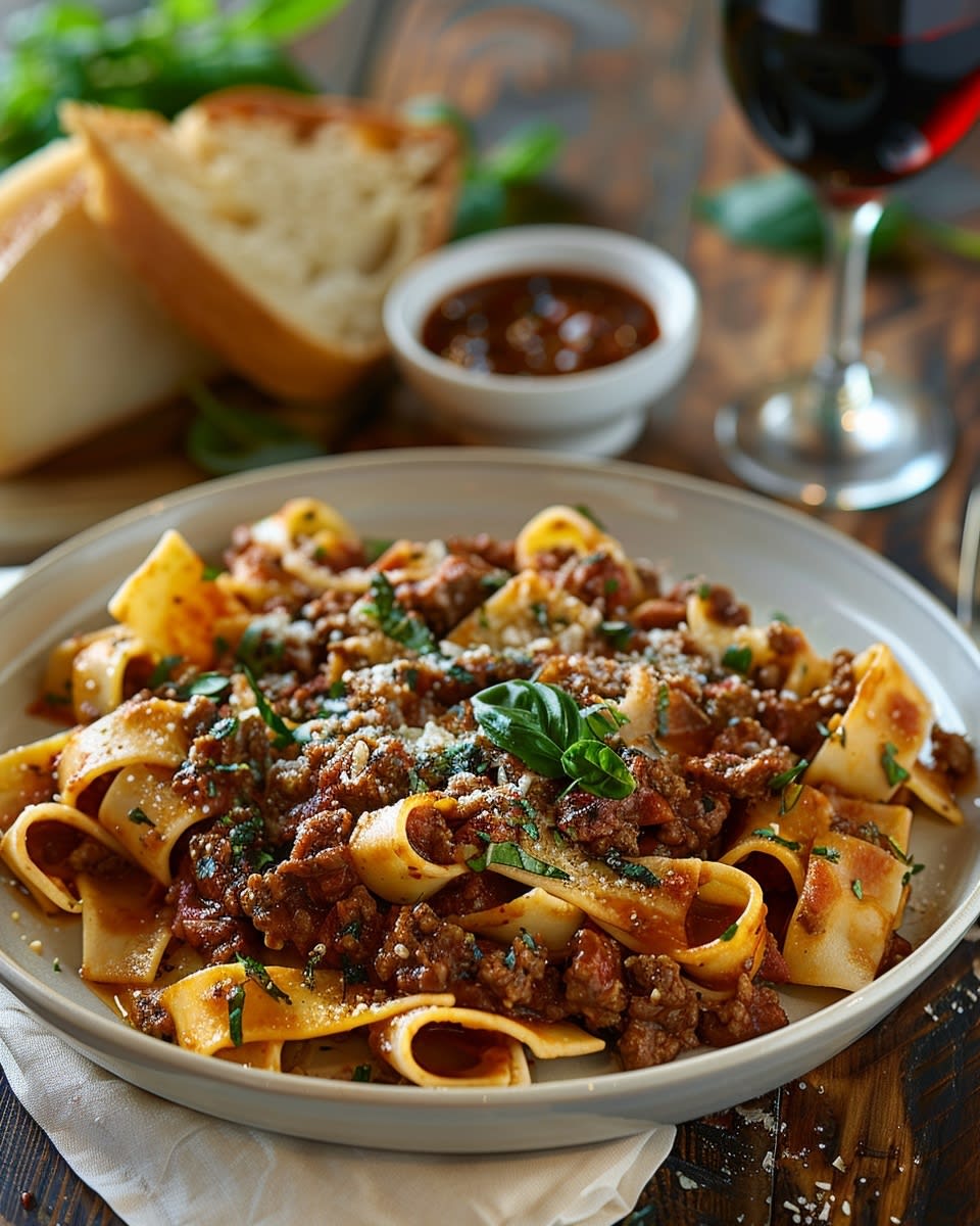 Pasta met gehakt en tomatensaus