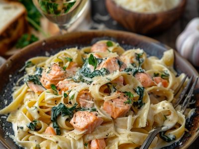 Heerlijke Pasta met Zalm en Spinazie Roomsaus: Een Simpele en Voedzame Maaltijd