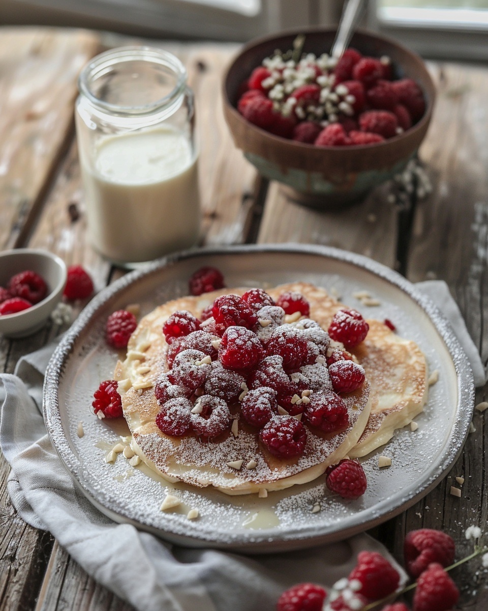 Spritsen met witte chocolade en frambozen