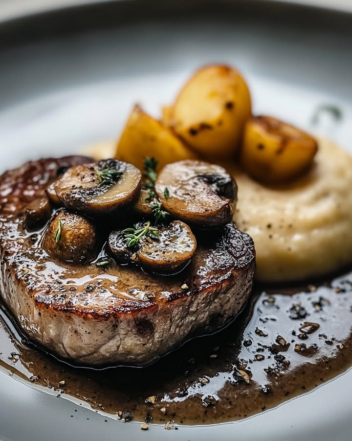 Steak Champignons Purée