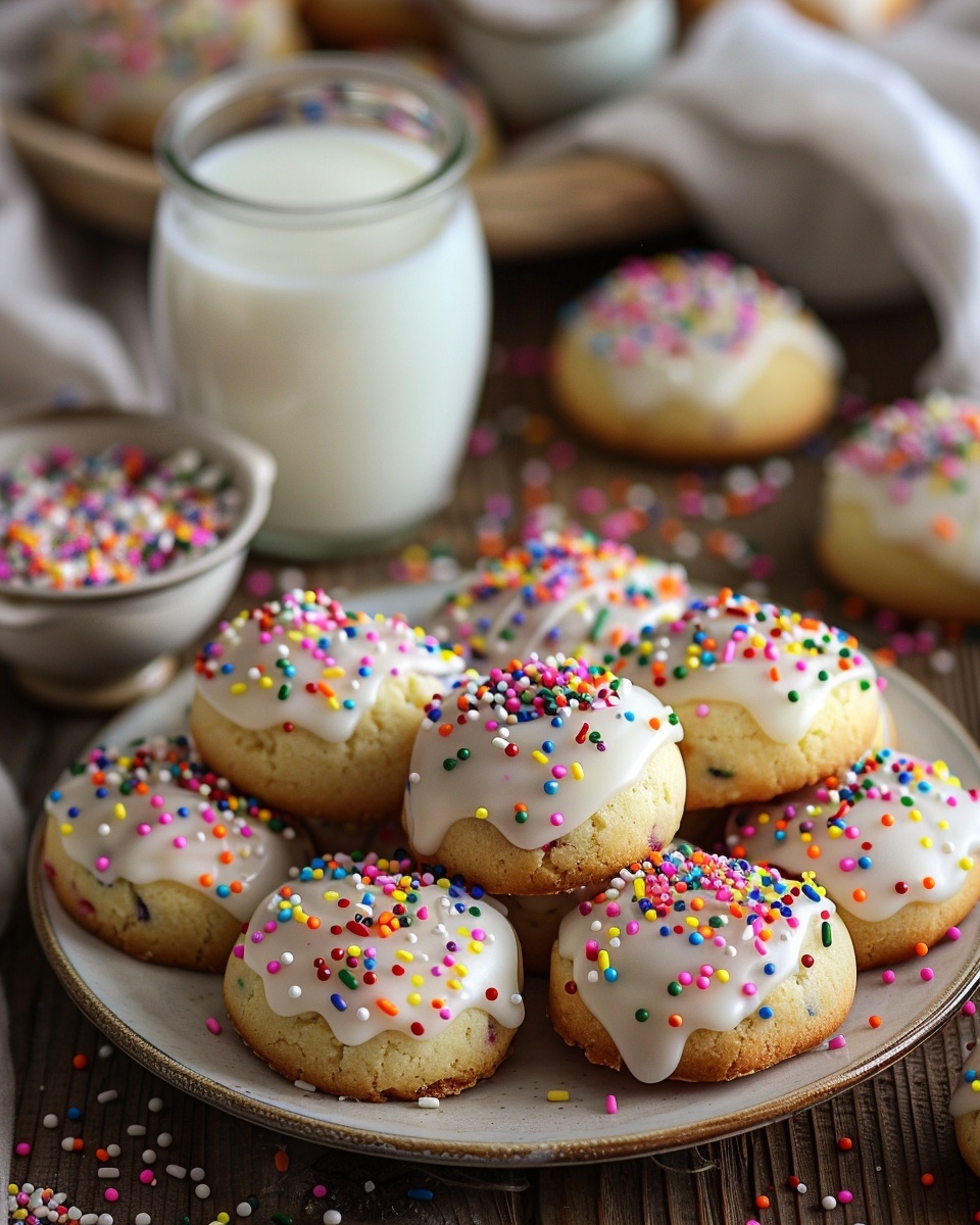 Suiker-vanille koekjes met glazuur en hagelslag