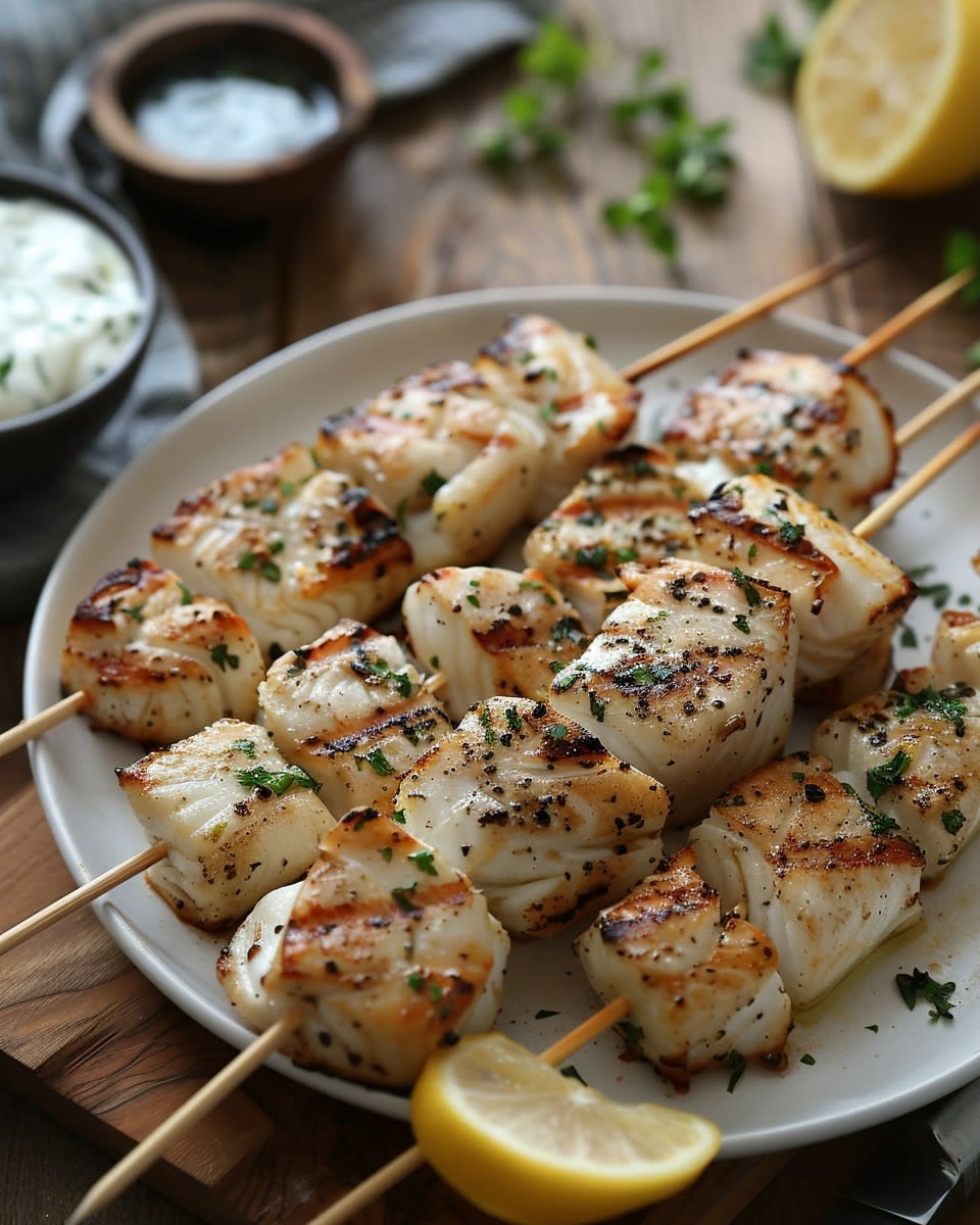 BBQ vis spiesjes met kruiden