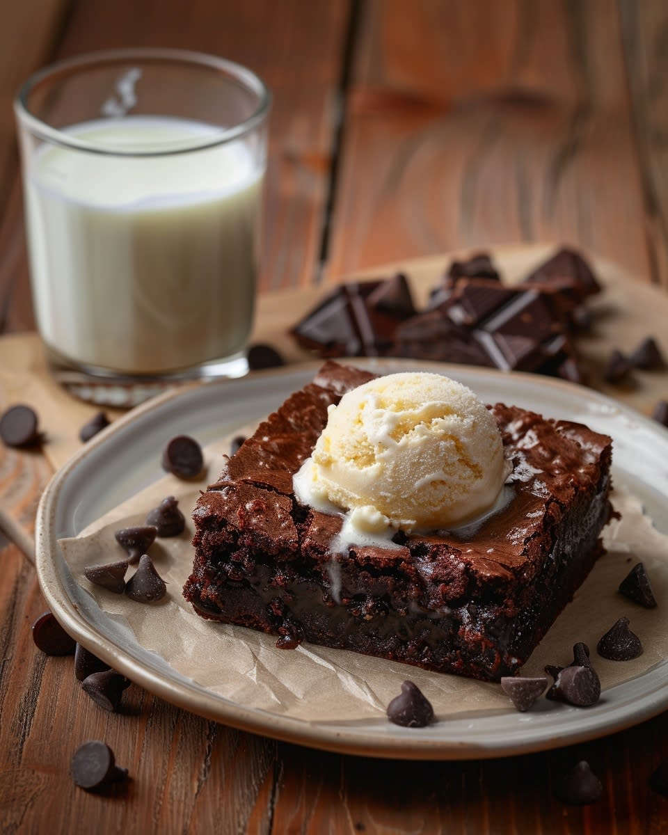 Chocolade brownie dessert