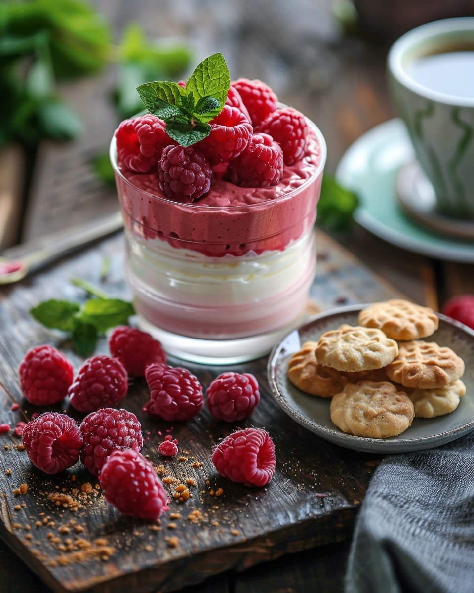 Frambozen mousse dessert