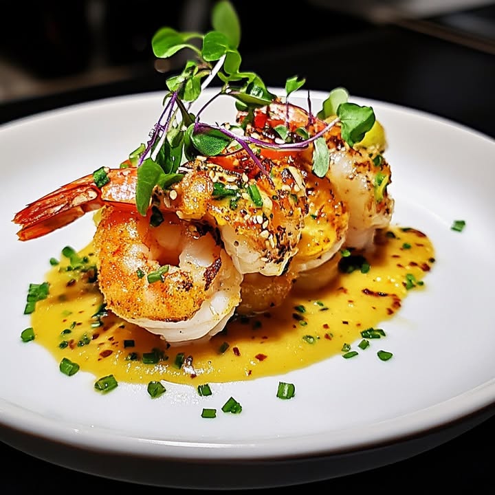 Garnituur Garnalen Mangopuree