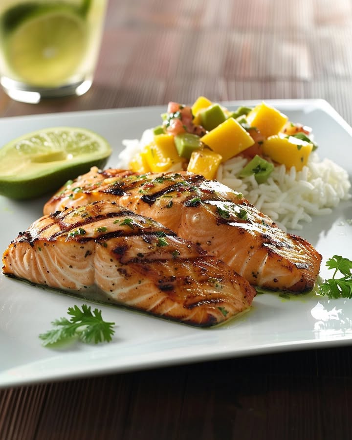Gegrilde Zalm Avocado Salsa