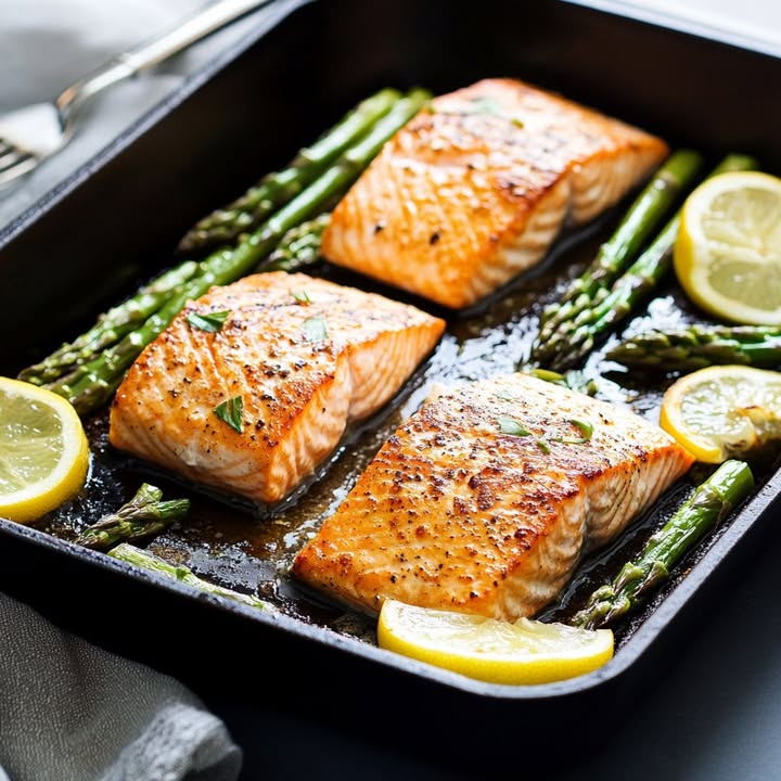 Geroosterde zalm asperges