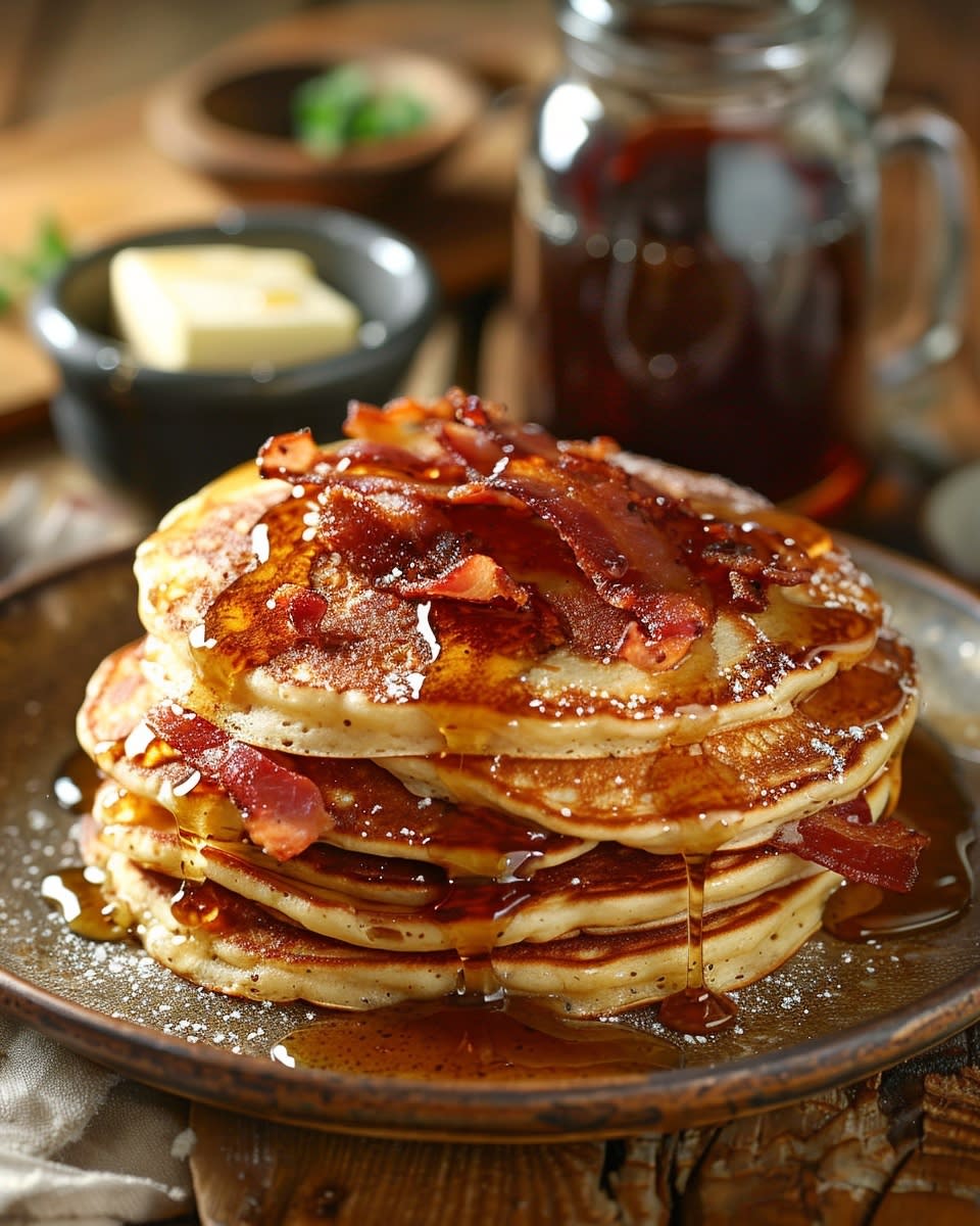 Hollandse pannenkoeken met spek en stroop