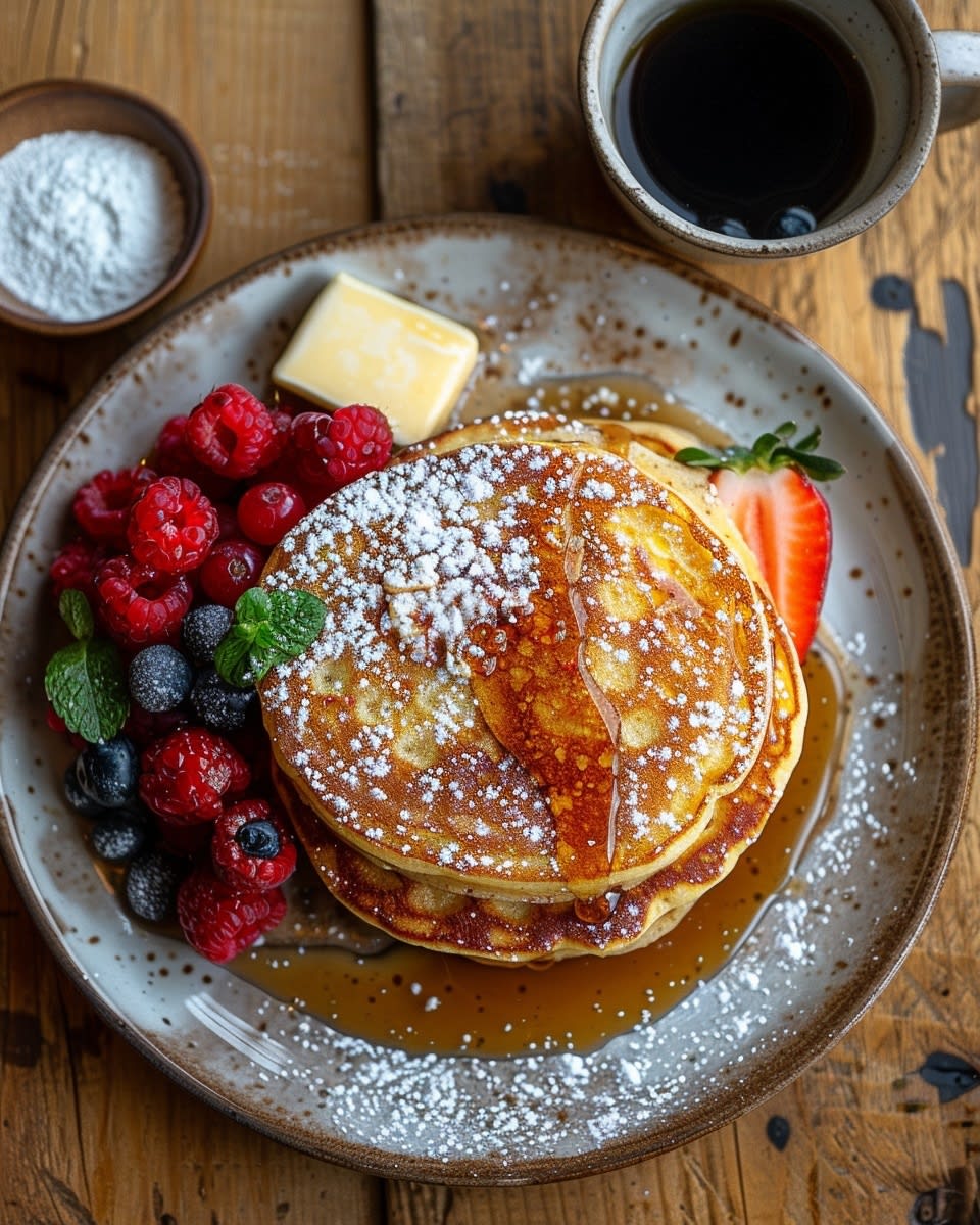 Klassieke Hollandse pannenkoeken met stroop