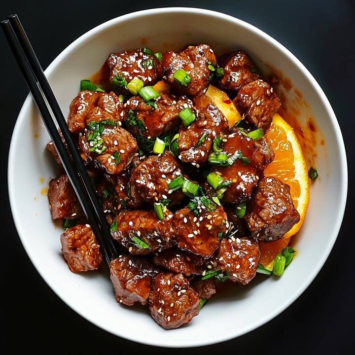 Knapperige Rundvlees Oranje