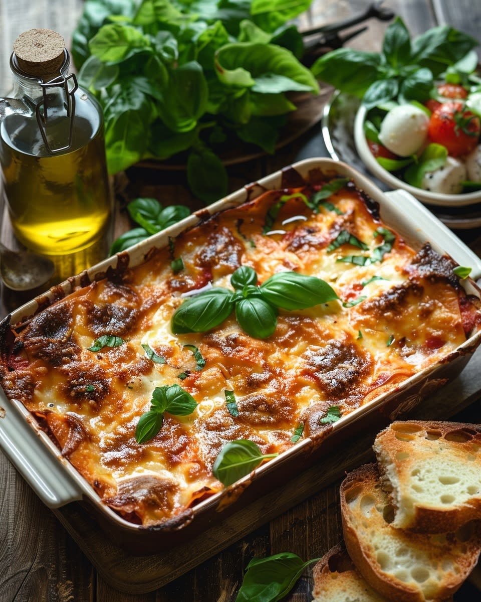 Lasagne met aubergine en mozzarella