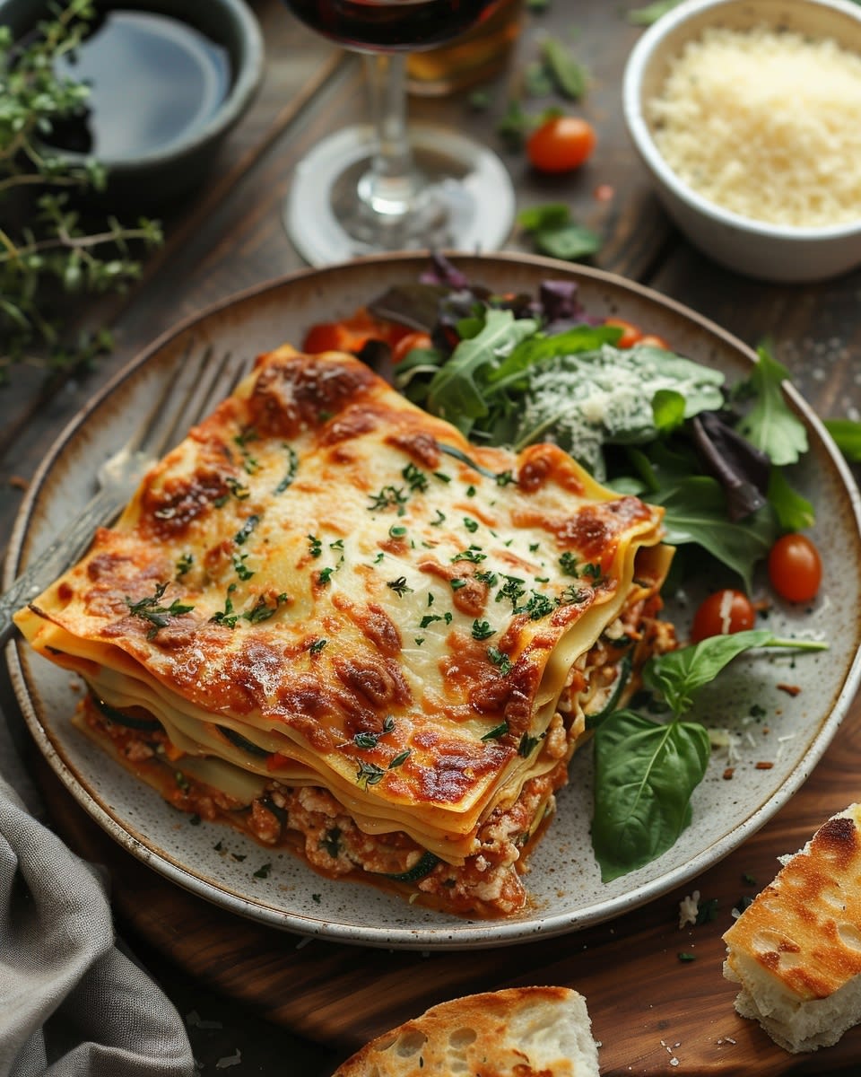 Lasagne met courgette en kaas