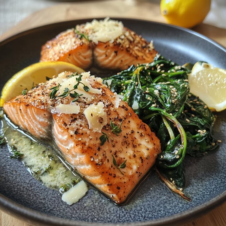 Zwarte Zalm Spinazieparmesan