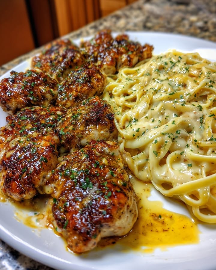 Knoflookboter Kip Linguine